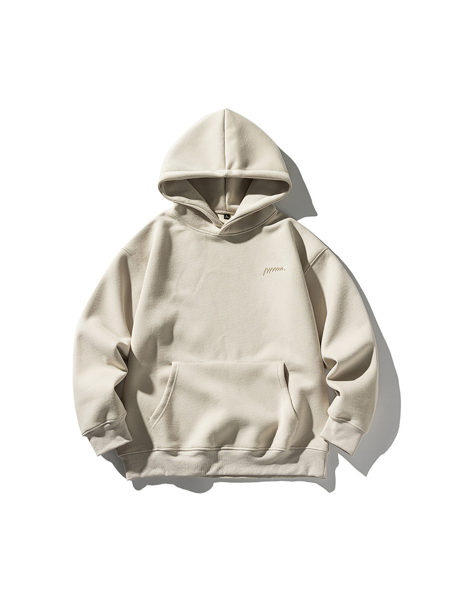 Heavyweight Cotton Blend Hooded Pullover Sweatshirt