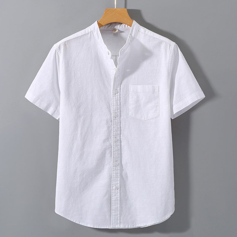 Mens Short Sleeve Linen Blend Shirt