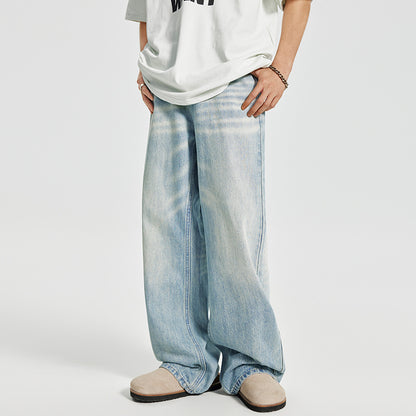 Retro Washed Blue Denim Trousers