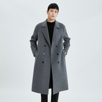 Over-knee double-faced cashmere coat