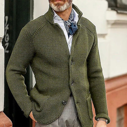 Mens Casual Solid Color Knit Jacket