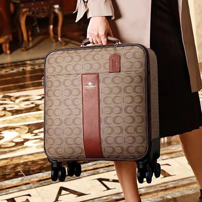 Luxury PU Leather Rolling Suitcase Set with Matching Handbag