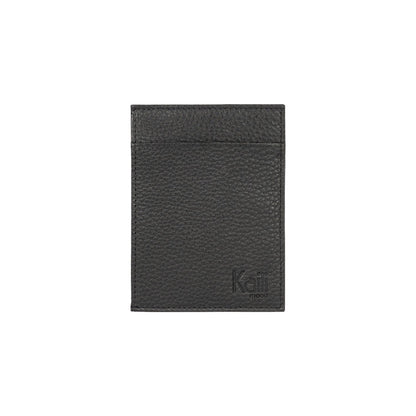 K10307AB | Document Holder/Card Holder RFID protection in genuine full-grain leather, dollar grain. Black color. Dimensions: 12 x 9 x 0.5 cm. Packaging: hard bottom/cover Gift Box