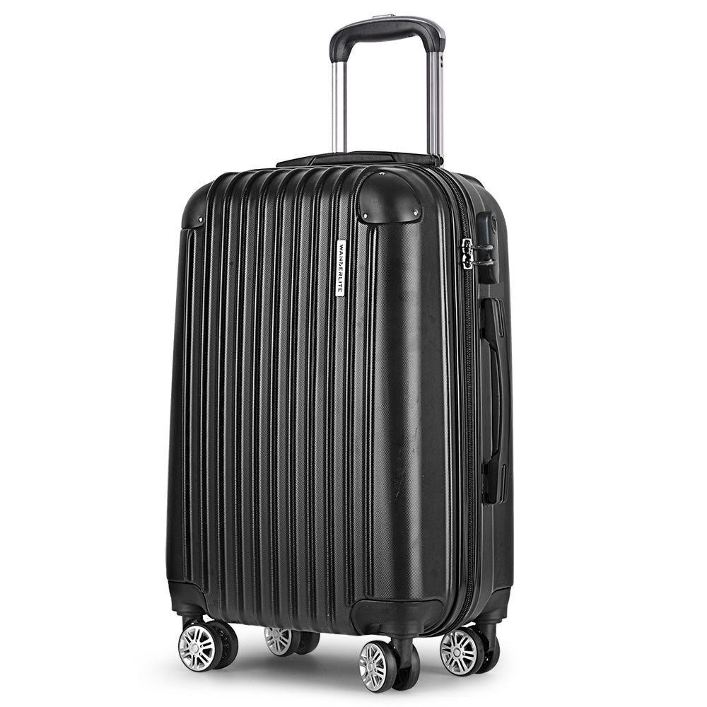 NNEDSZ 20" 55cm Luggage Trolley Travel Set Suitcase Carry On Hard Shell Case Sets Lightweight Black