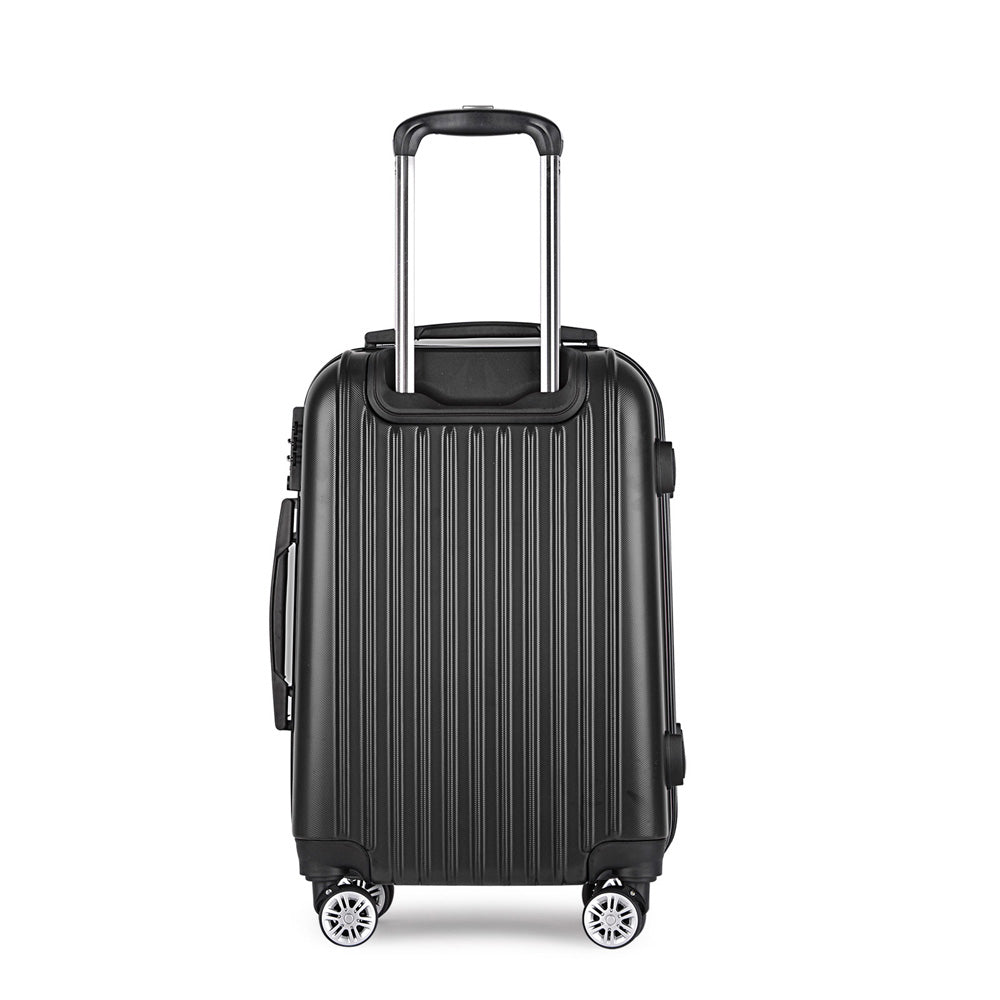 NNEDSZ 20" 55cm Luggage Trolley Travel Set Suitcase Carry On Hard Shell Case Sets Lightweight Black