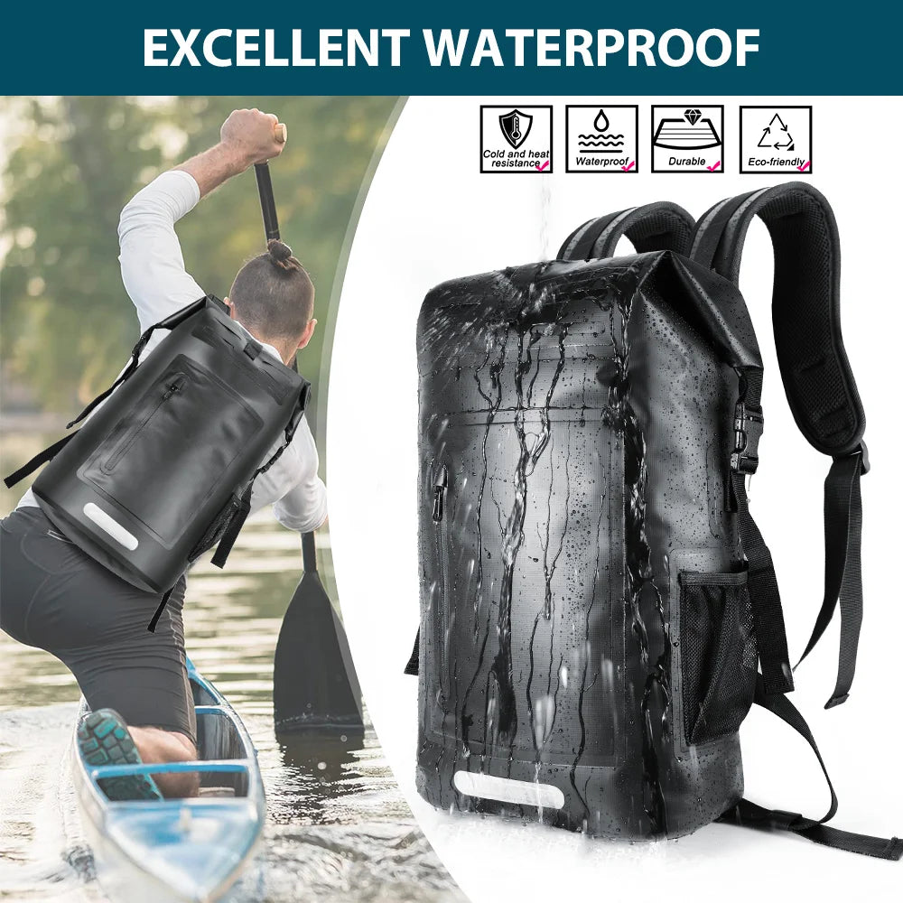 Large Capacity Swimming Waterproof Backpack, Beach, Drifting, Surfing, Diving, Waterproof Backpack 35L Dry Pack