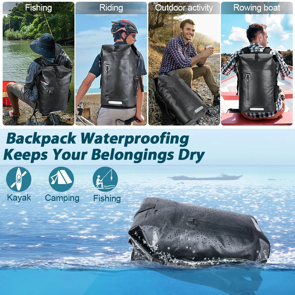 Large Capacity Swimming Waterproof Backpack, Beach, Drifting, Surfing, Diving, Waterproof Backpack 35L Dry Pack