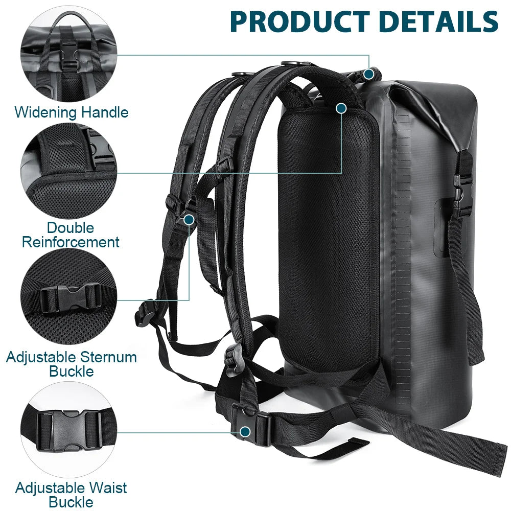 Large Capacity Swimming Waterproof Backpack, Beach, Drifting, Surfing, Diving, Waterproof Backpack 35L Dry Pack