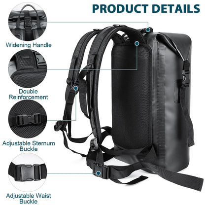 Large Capacity Swimming Waterproof Backpack, Beach, Drifting, Surfing, Diving, Waterproof Backpack 35L Dry Pack