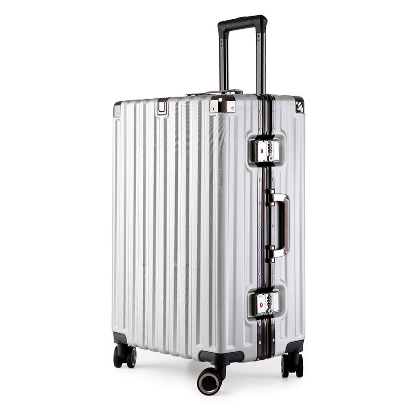 NNEDSZ Aluminum Alloy Hard-Shell Suitcase with TSA Lock -20" Spinner Luggage in Silver