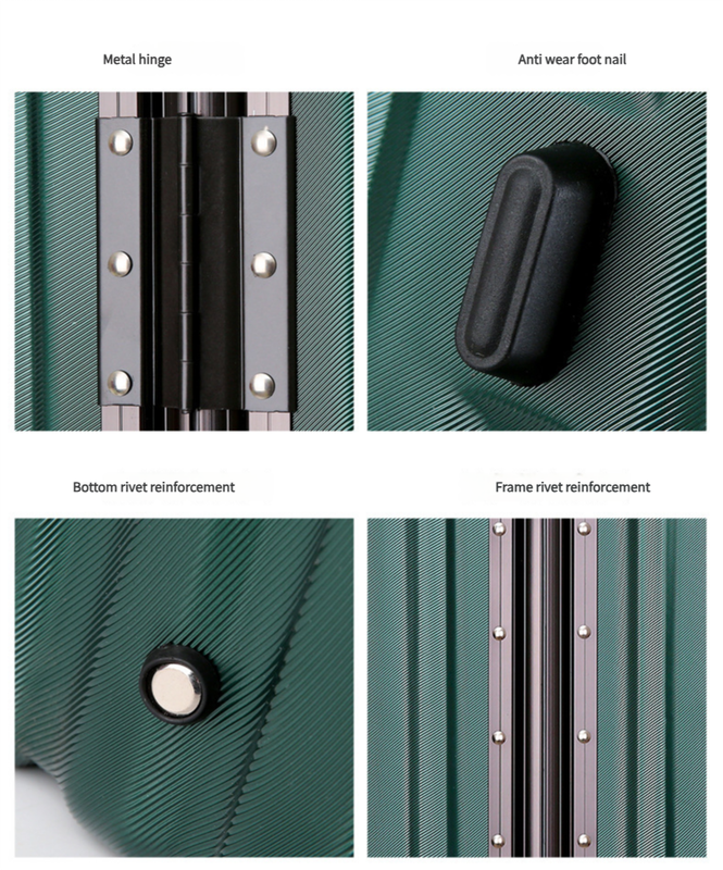 NNEDSZ Aluminum Alloy Hard-Shell Suitcase with TSA Lock -20" Spinner Luggage in Silver