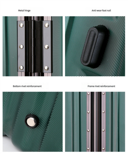 NNEDSZ Aluminum Alloy Hard-Shell Suitcase with TSA Lock -20" Spinner Luggage in Silver
