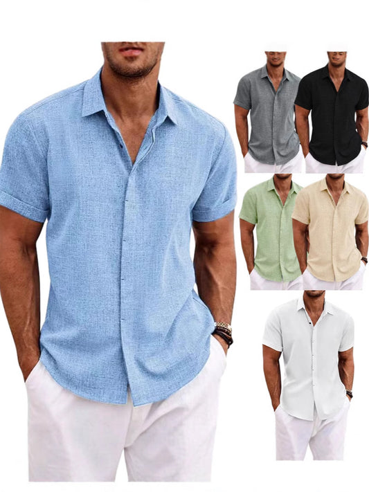 Beach oversized men's short-sleeved shirt