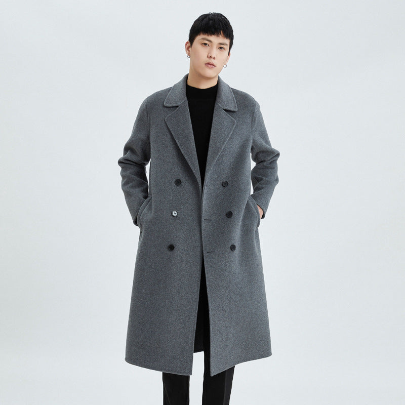 Over-knee double-faced cashmere coat