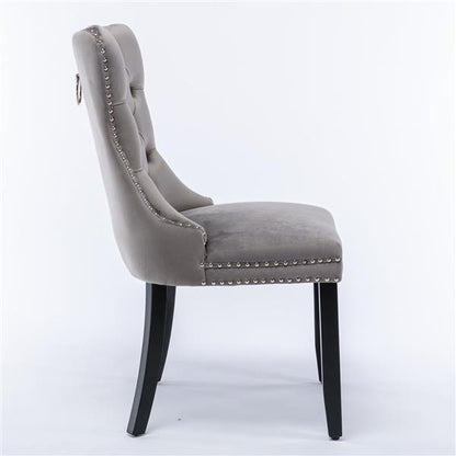 Velvet upholstered dining chair