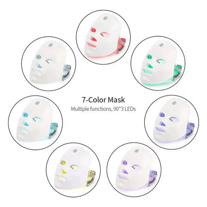 7 Color LED Beauty Mask, Facial Mask, LED Face Mask Comfort Skin Care Mask, Skincare Face Tool, Ideal Gift for Women, Birthday Gifts