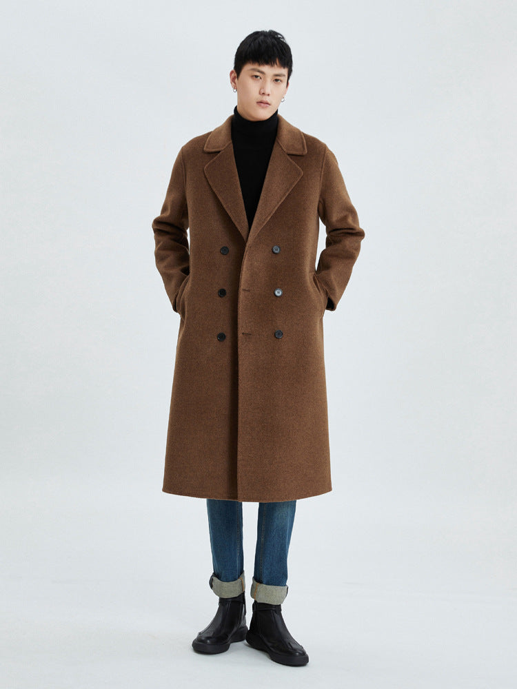 Over-knee double-faced cashmere coat
