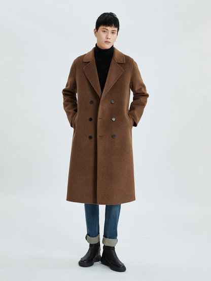 Over-knee double-faced cashmere coat