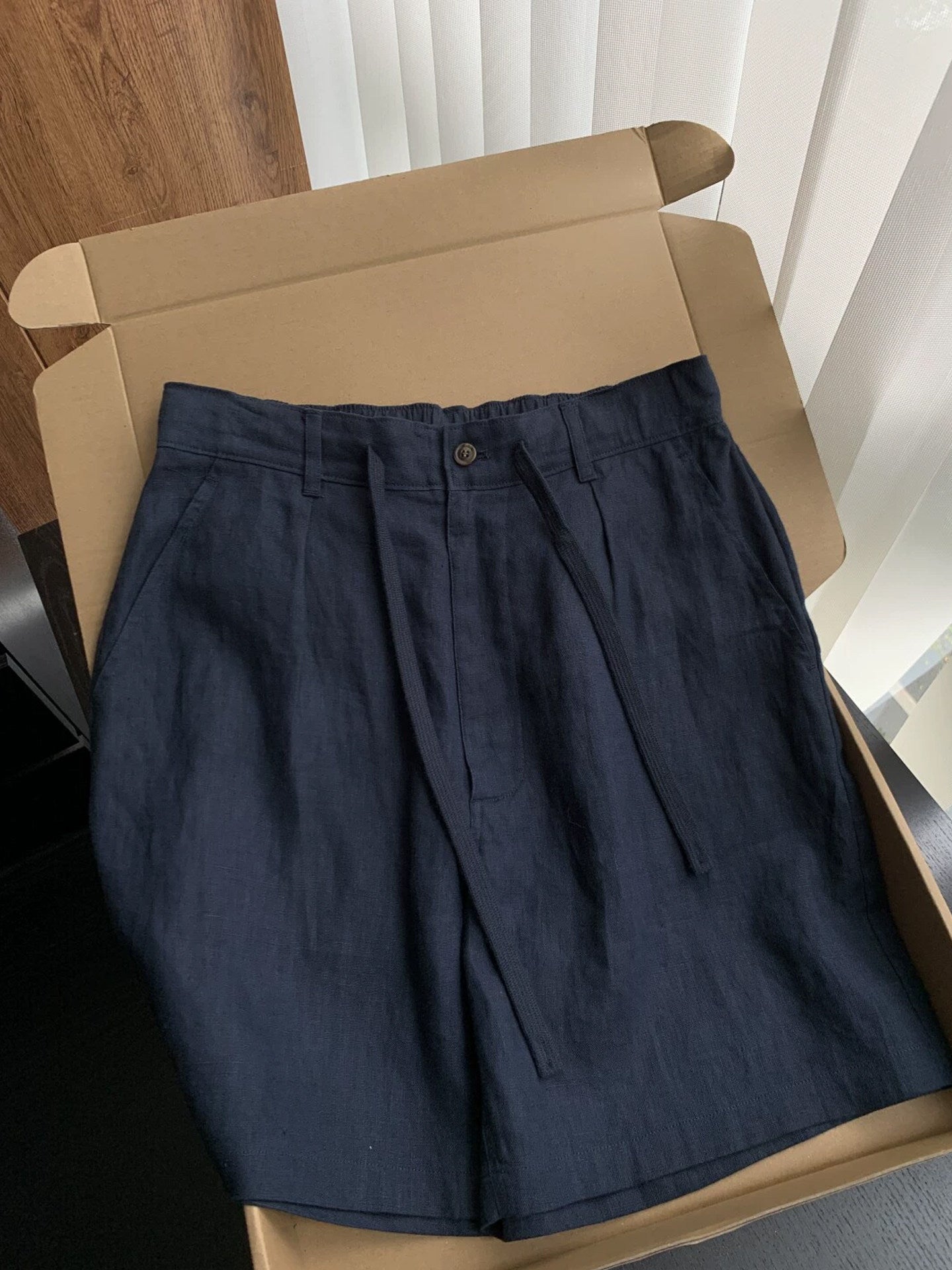 Mens Ramie Casual Shorts