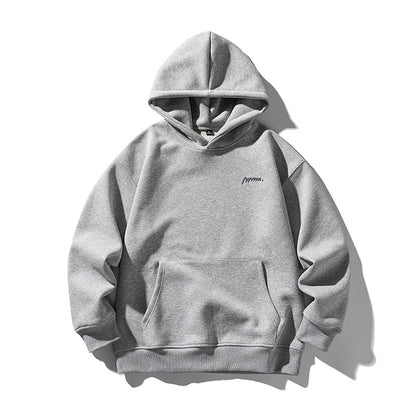 Heavyweight Cotton Blend Hooded Pullover Sweatshirt