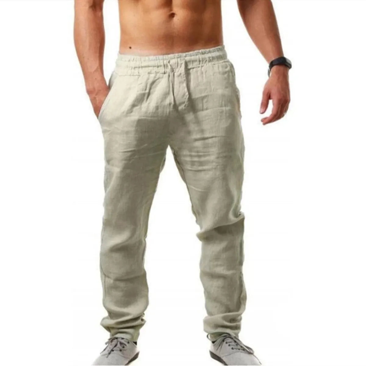 Cotton Linen Pants With Pockets
