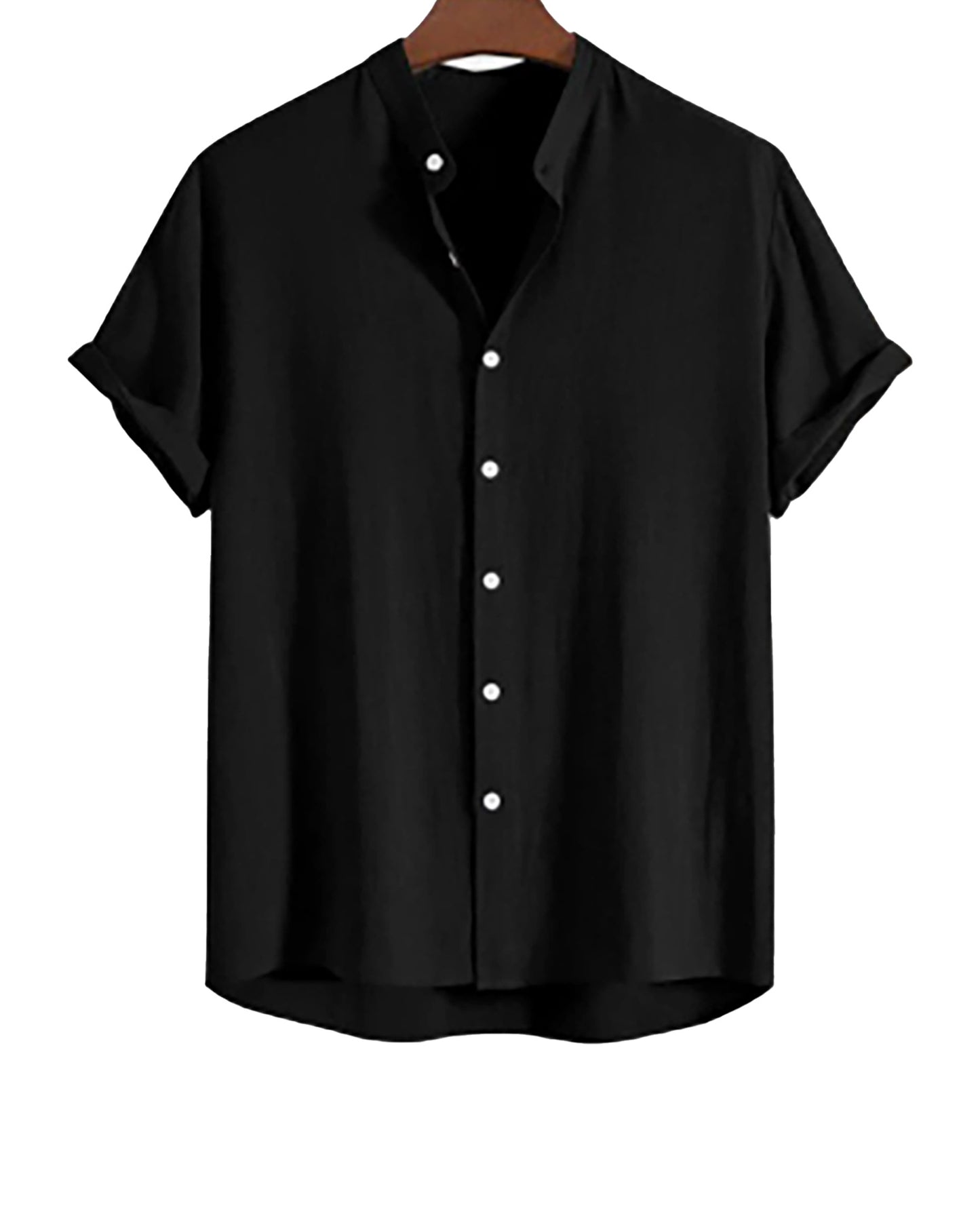 Men's Stand Collar Casual Shirt Set