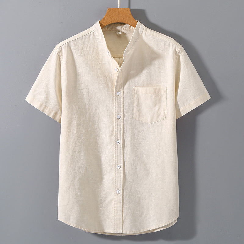 Mens Short Sleeve Linen Blend Shirt