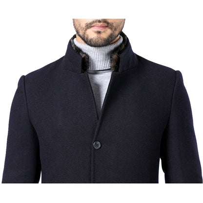 Men's Wool Stand Collar Winter Coat