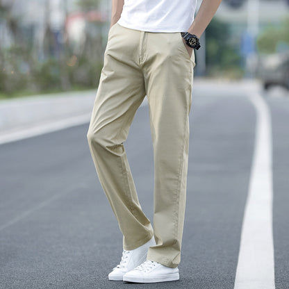 Mens Cotton Loose Straight Leg Casual Pants