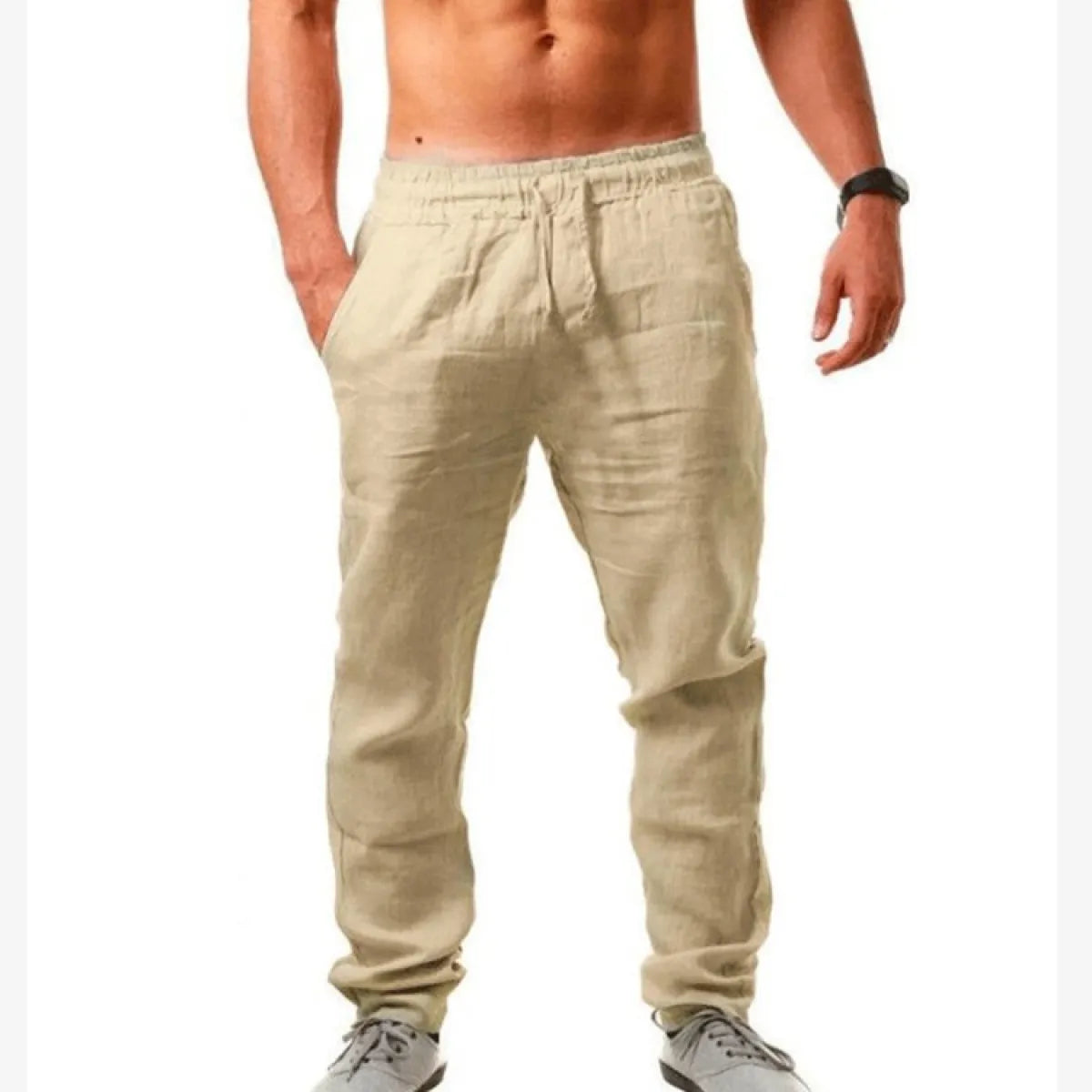 Cotton Linen Pants With Pockets