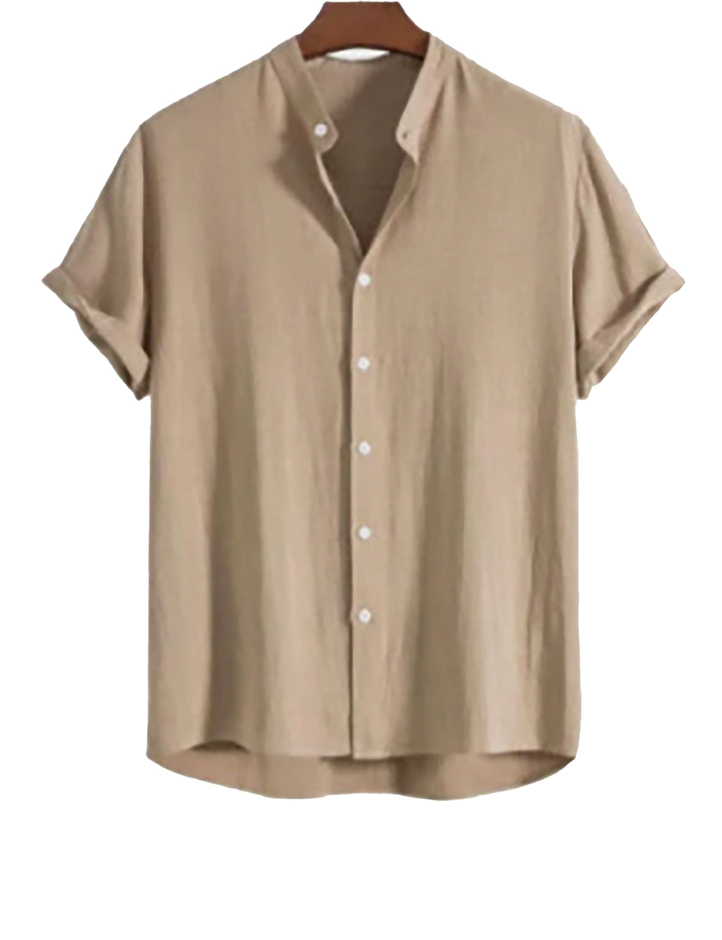 Men's Stand Collar Casual Shirt Set