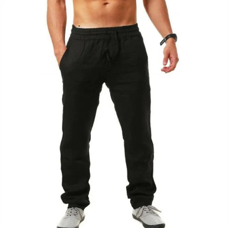 Cotton Linen Pants With Pockets