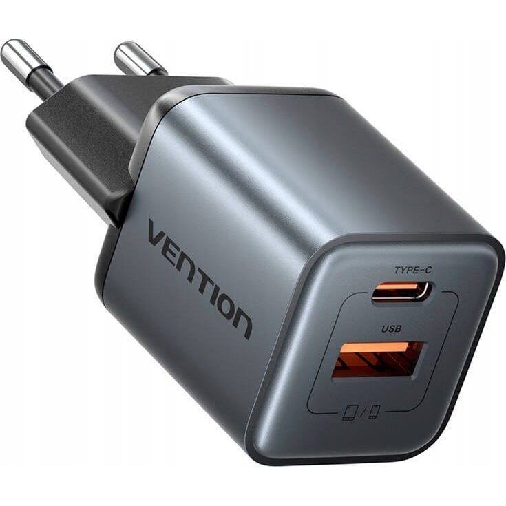 Vention GaN Charger USB-C + USB-A 30W (Gray)