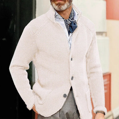 Mens Casual Solid Color Knit Jacket
