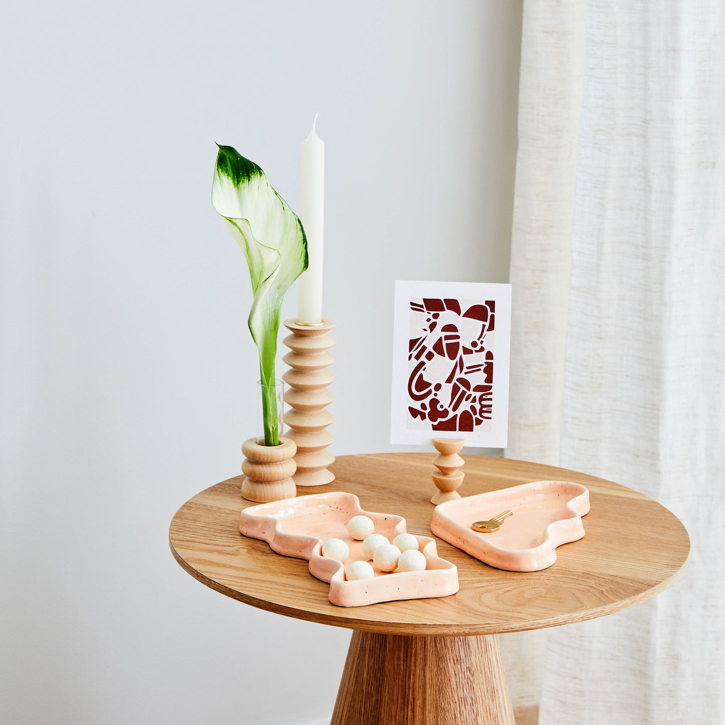 Ceramic Wave Trays - Speckled Peach - Triangle-2