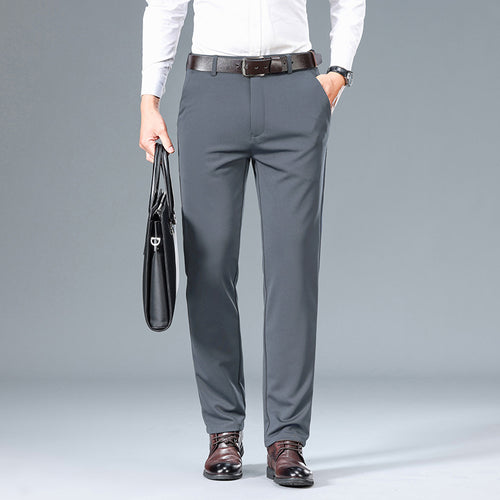 Elastic Straight Leg Casual Trousers for Men