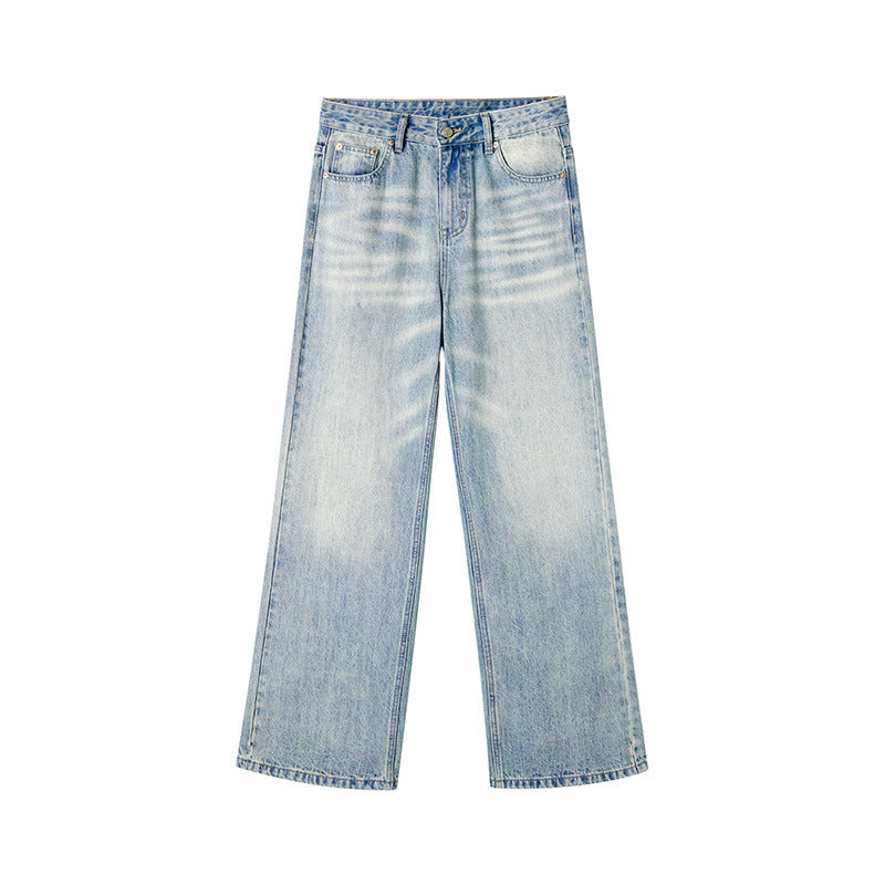 Retro Washed Blue Denim Trousers