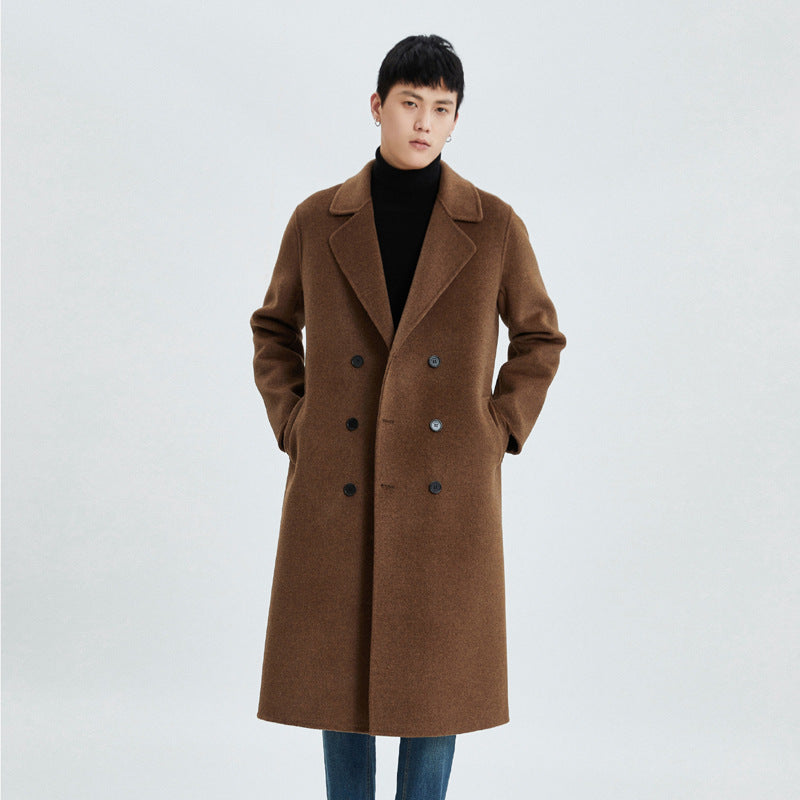 Over-knee double-faced cashmere coat
