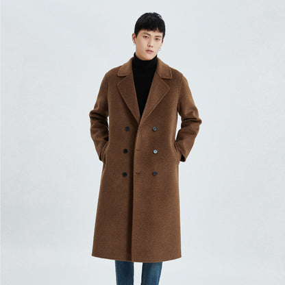 Over-knee double-faced cashmere coat