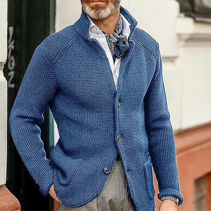 Mens Casual Solid Color Knit Jacket