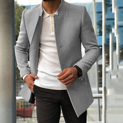 Men's Slim-Fit Woolen Coats
