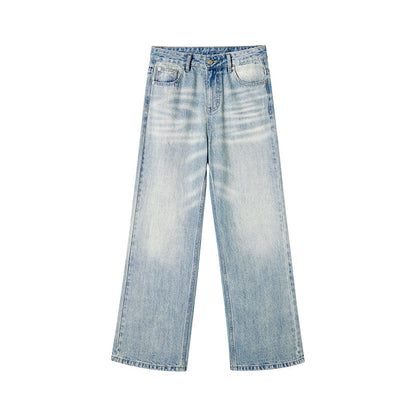 Retro Washed Blue Denim Trousers