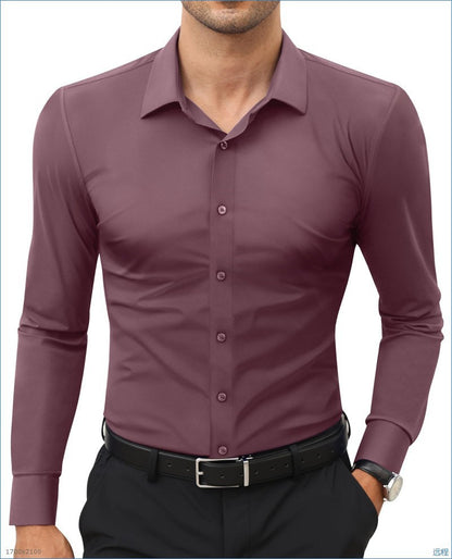 Four-Way Stretch White Button-Down Men's Plus-Size Shirt