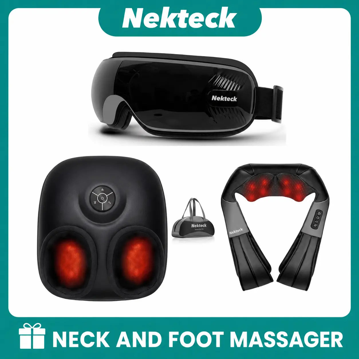 Nekteck Neck Massager & Foot Massager & Eye Massager, Gift for Father Mother Friend