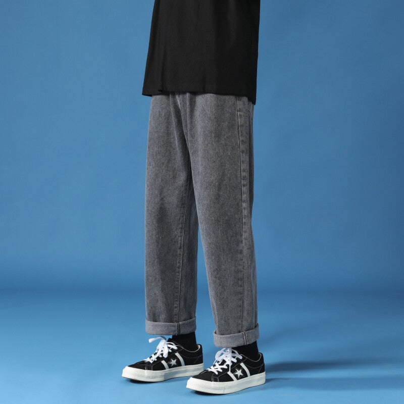 Mens Straight Loose Casual Jeans
