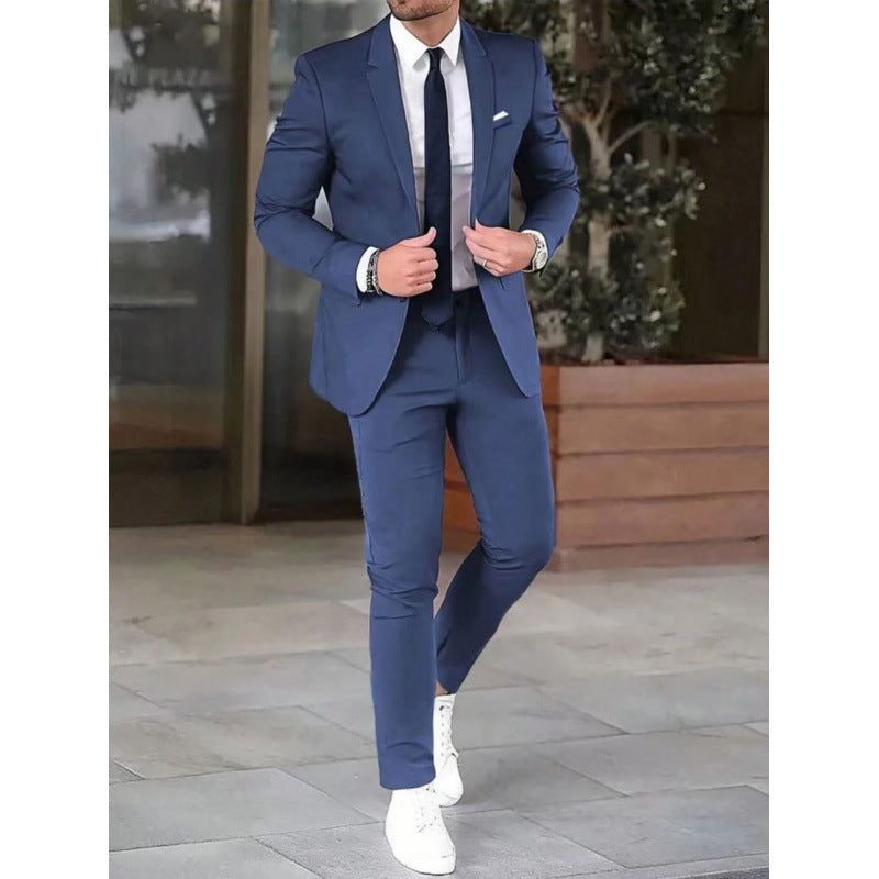 Slim Fit Mens Suit Two-Piece Set