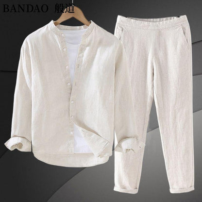 Mens Linen Shirt and Pants Set