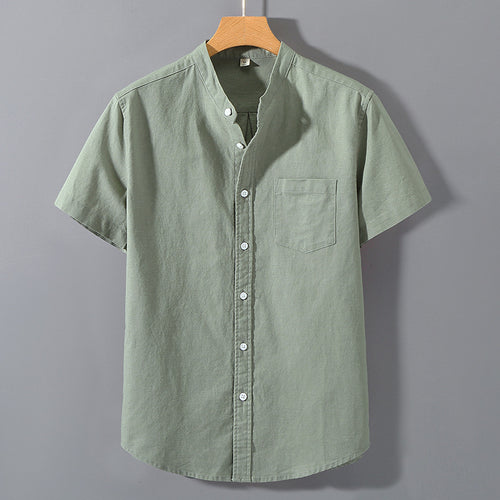 Mens Short Sleeve Linen Blend Shirt