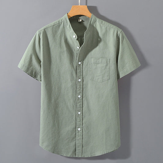 Mens Short Sleeve Linen Blend Shirt