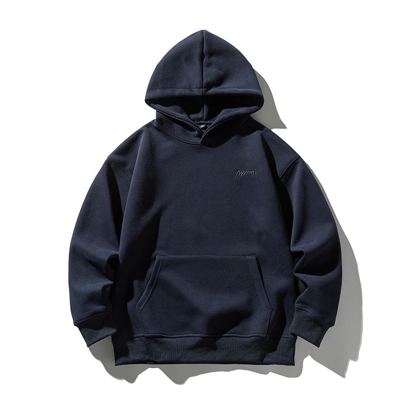 Heavyweight Cotton Blend Hooded Pullover Sweatshirt